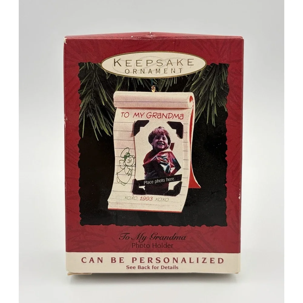 Hallmark Keepsake Ornament 1993 To My Grandma Photo Holder Picture Frame VTG